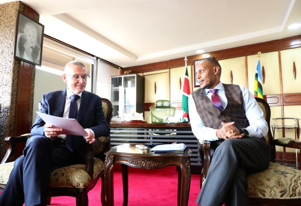 Hon. Nelson Koech a consultative meeting with H.E. Marcin Kubiak, the Ambassador of the Republic of Poland to Kenya
