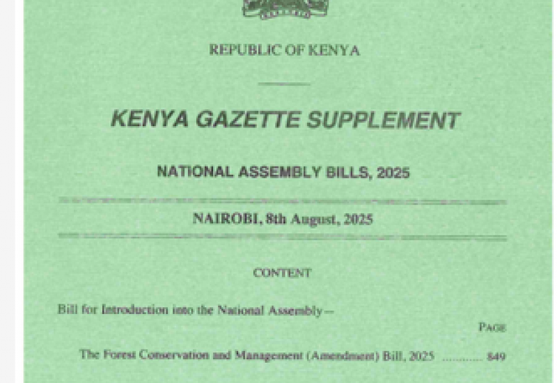 Forest Conservation and Management (Amendment) Bill, (National Assembly Bill No.38 of 2025.)