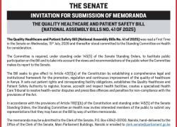 INVITATION FOR SUBMISSION OF MEMORANDA 